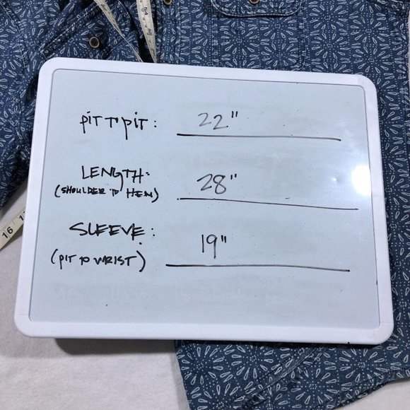 NEW Express Mens Medium Chambray Button Front Shirt Geometric Floral NWT $59.90 - Picture 13 of 13